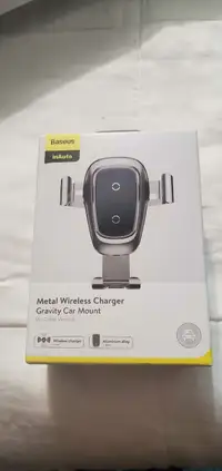 Metal wireless charger gravity car mount-air outlet version 