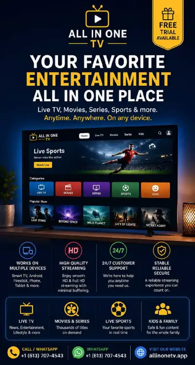 ALL IN ONE TV- 4K TV SERVICE WORLDWIDE, View more