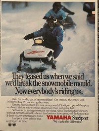 1990 Yamaha SnoSport Snowmobile Original Ad