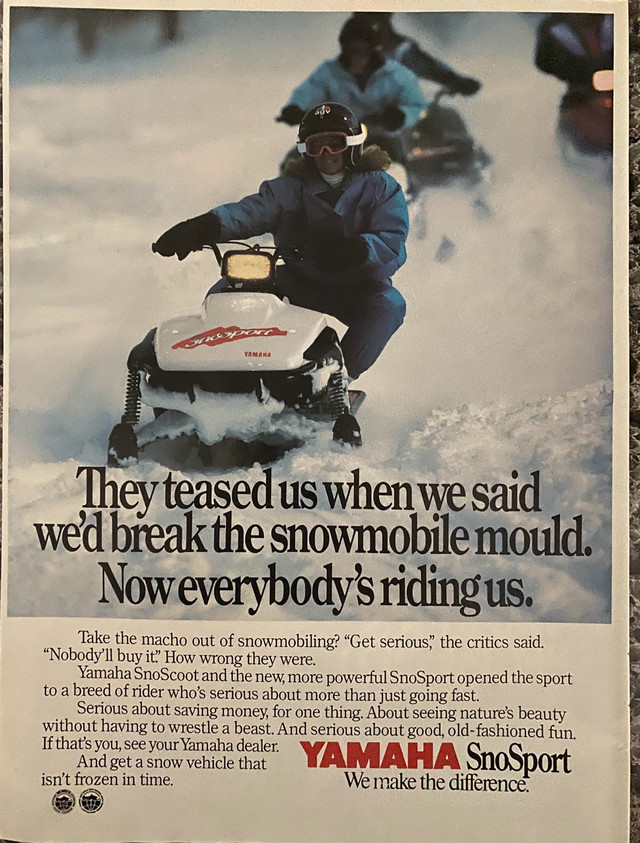 1990 Yamaha SnoSport Snowmobile Original Ad in Arts & Collectibles in North Bay