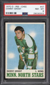 DANNY GRANT .... 1970-71 O-Pee-Chee ... PSA 8, PSA Mint 9 ($350)