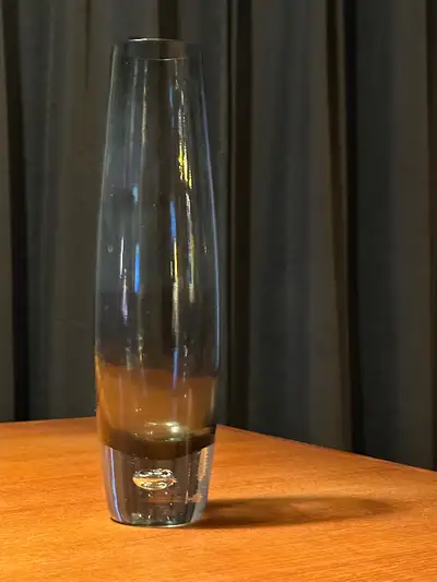 VASE VERRE FUMÉ VINTAGE MID CENTURY SCANDINAVE MCM SMOKED GLASS, View more
