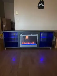 TV Stand With Fireplace & LEDs