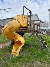 Wooden Playset with Slide