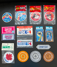 Vintage 1980s clothing patches (iron-on)