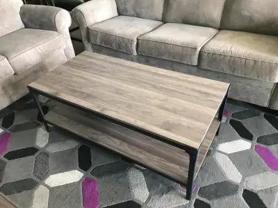 Feickert coffee table and two Gravelle end tables for sale from Wayfair. Coffee table measures 48"L...