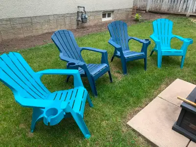 4 Plastic Adirondack chairs, View more
