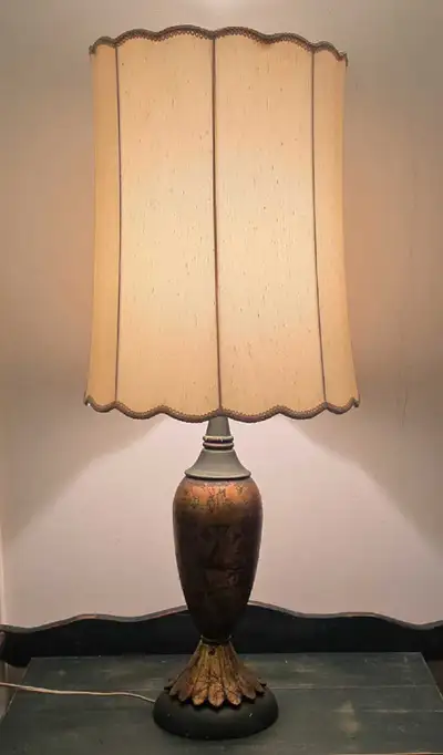 Large 36" tall, vintage Hollywood Regency Table lamp - 1940s, View more