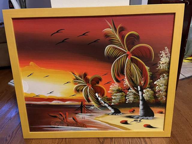 Original acrylic painting from Jamaica with a solid wood frame in Arts & Collectibles in Ottawa