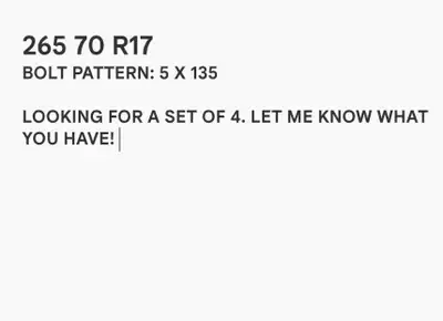 All details are in the picture. Call or text 4036160999 and let me know what you have. Thanks.