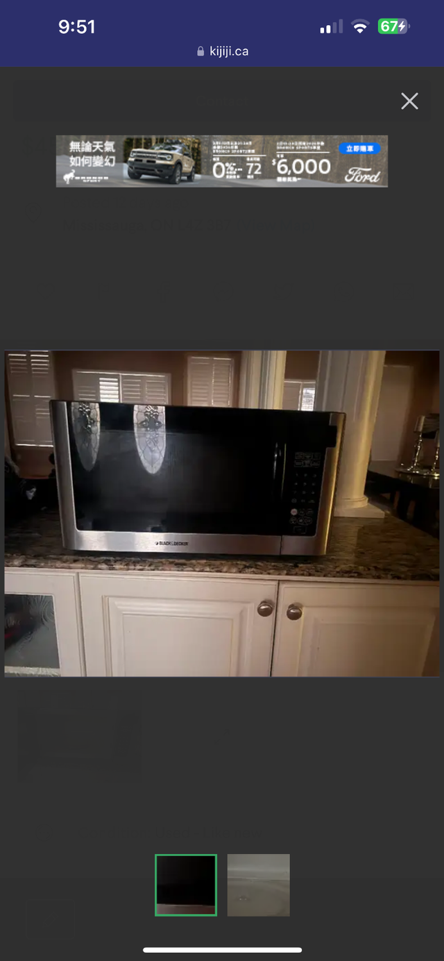 Stainless steel over counter microwave oven in Microwaves & Cookers in Mississauga / Peel Region - Image 2