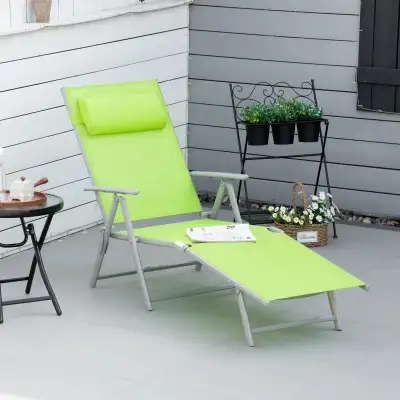 Heavy-duty Adjustable Folding Reclining Chair Outdoor Sun Lounge, View more