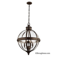 4-Light Pendant Chandelier British Bronze