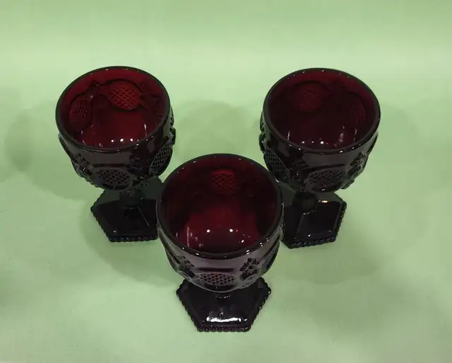 Avon 1876 Cape Cod Ruby Red Goblets65561366010369121