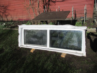 Wide Vinyl Window frame and windows (67x21 inches)