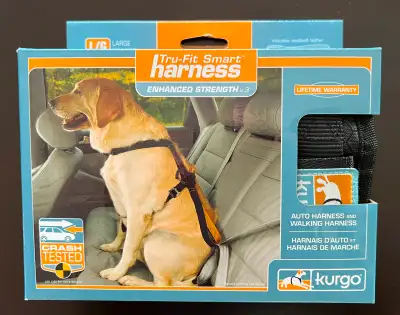 Brand New (still in box) Kurgo Tru Smart Dog Harness 2 in 1 Auto Harness and Walking Harness Size: L...