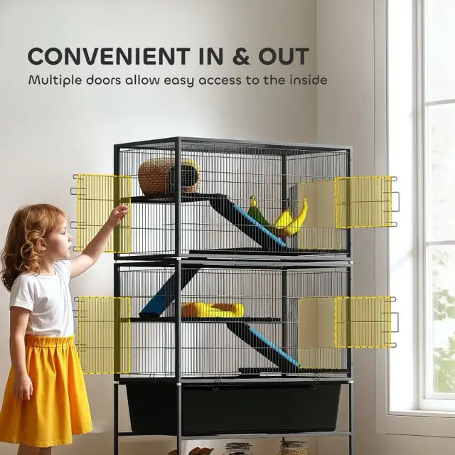 59" 5-Level Small Animal Cage, Rolling Ferret Cage with 6.3"  in Accessories in Markham / York Region - Image 6