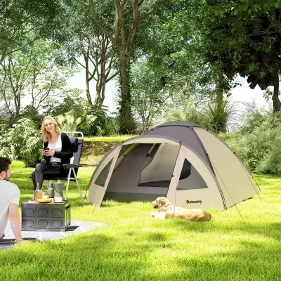 3 Person Camping Tent, Waterproof Family Dome Tent with Bedroom, View more