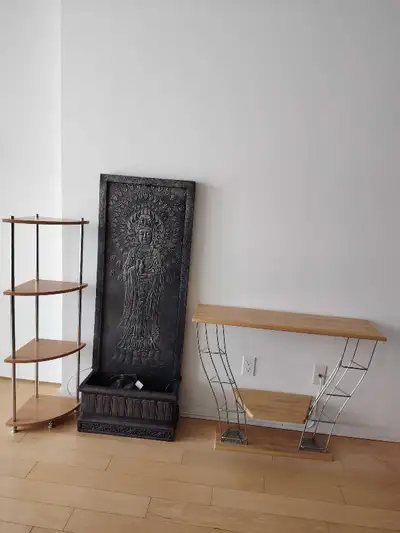 Étagère d'angle + fontaine + meuble tv, View more