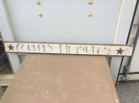 Vintage hand painted wood sign - “COUNTRY PLEASURES” !