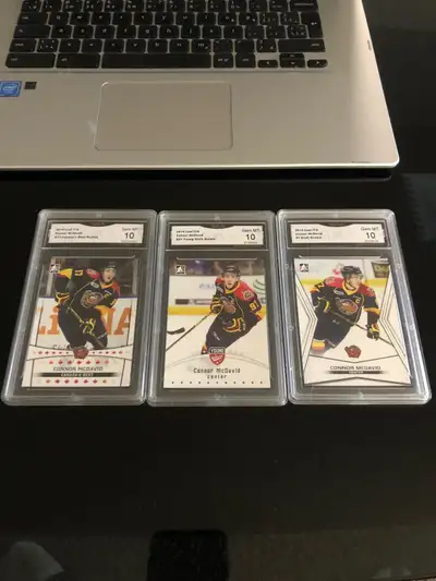Connor Mcdavid OHL 3 card rookie lot $90 total graded 10 mint, View more