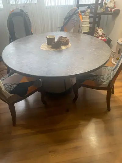 Round marble  , durable Dining Table 60” , View more