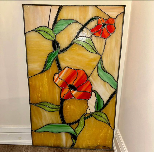 22x36” Vintage Large Stained Glass Panel in Arts & Collectibles in St. Catharines