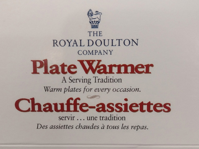 ROYAL DOULTON PLATE WARMER in Kitchen & Dining Wares in Oakville / Halton Region - Image 3