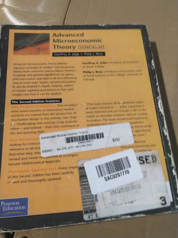 Advanced Microeconomic Theory 2e in Textbooks in City of Toronto - Image 2