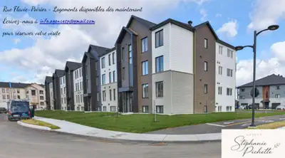 *Construction neuve : soyez les premiers à y habiter* Les appartements comprennent : - 2 chambres; S...
