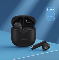 USAMS Black IA Series TWS Bluetooth 5.0 In-Ear Earbuds. HD