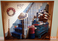Folk Art Oil Painting (Country Stairs by Huntington)