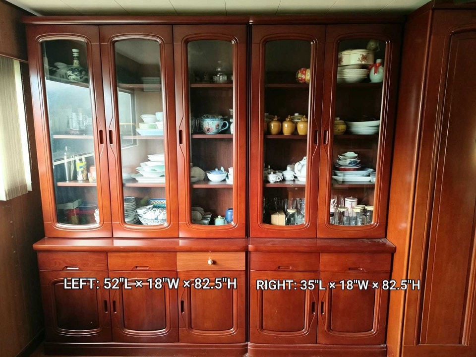 Solid Wood Display China Cabinet / Hutch (2-piece set) | Hutches ...