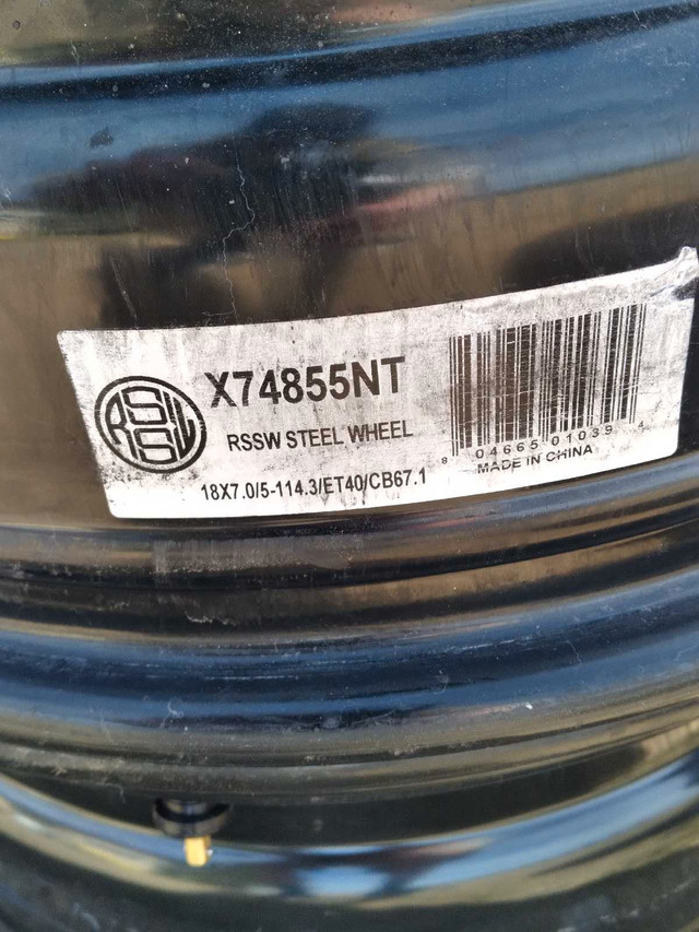 Set of 4. 18 " steel rims.all info is on the  pictures in Garage Sales in Medicine Hat
