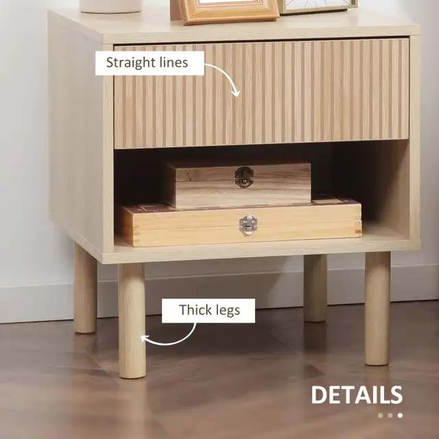 Modern Nightstand, Side Table with Storage Shelf and Drawer in Dressers & Wardrobes in Markham / York Region - Image 5
