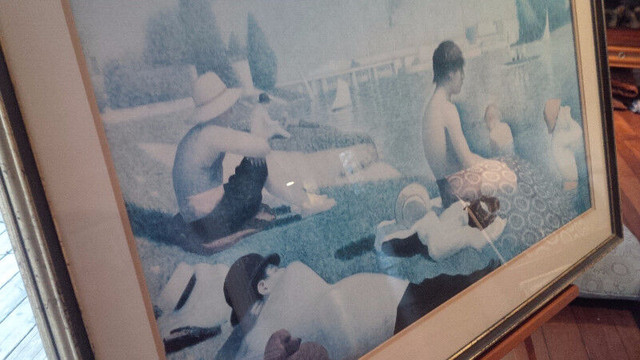 Repro of 1883 "Bathers at Asnieres" French Artist Georges Seurat in Arts & Collectibles in Kitchener / Waterloo - Image 4