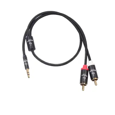 The Radique Audio Black Series 3.5mm to Dual RCA cable offers strong performance and durability, for...