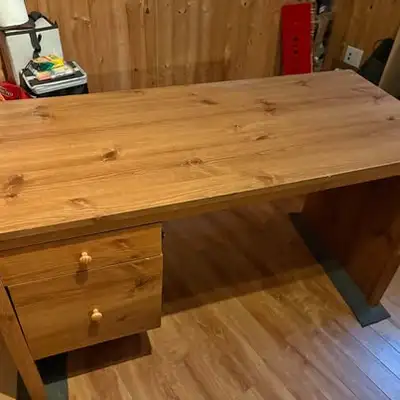 Solid Wood Desk with Drawers, View more