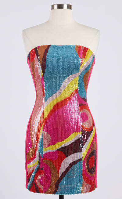 H&M Multicolor Sequin Strapless Mini Dress, View more