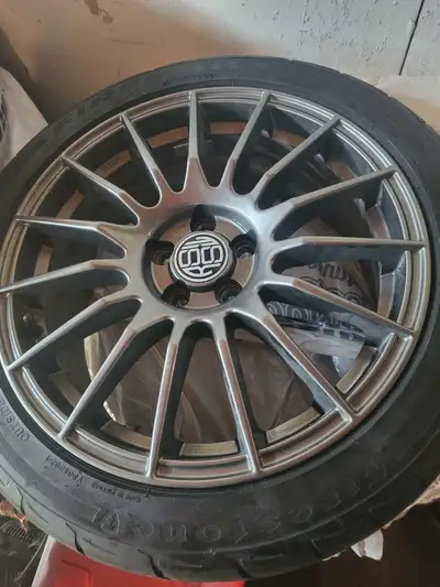 I'm selling a single used rim and tire combo, perfect as a spare or replacement! The tire is a fires...