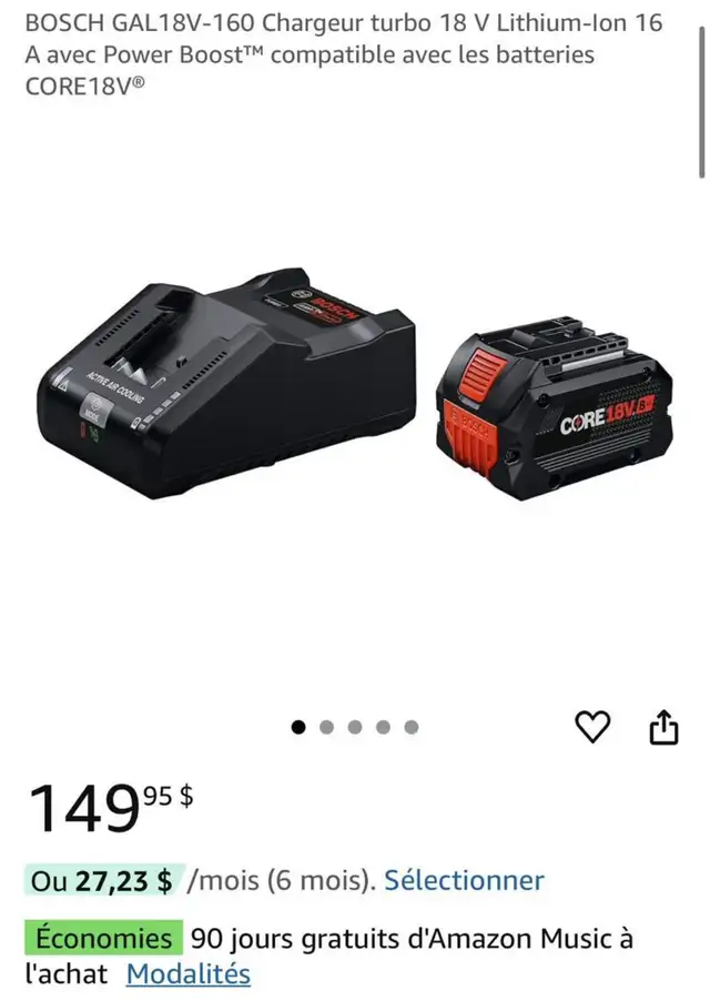 Bosch Chargeur UltraRapide GAL18v-160C  149,99$ + taxes in Other in Laurentides - Image 3