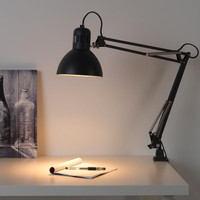 ikea TERTIAL work desk lamp with custom-made metal desk stand