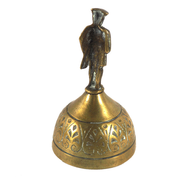 Ornate Brass Bell with European Subject Handle in Arts & Collectibles in St. Albert - Image 3