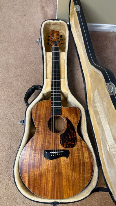 Tacoma EKK19C Solid Koa Mini Jumbo Cutaway Acoustic Electric Gui, View more