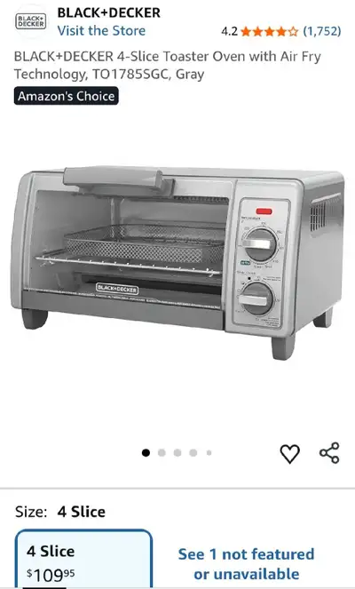 Black and Decker Toaster Oven, View more