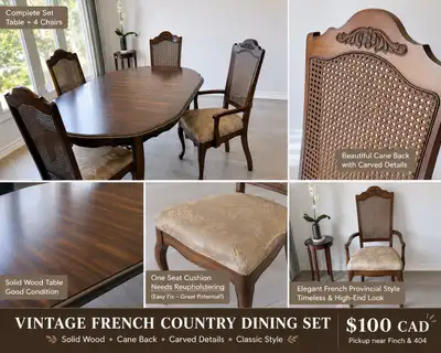 Vintage French Country Dining Set, View more