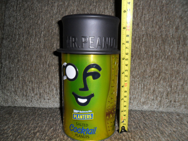 Mr Peanut 100 Anniversary tin. New condition $10. Hat is plastic in Arts & Collectibles in Saskatoon