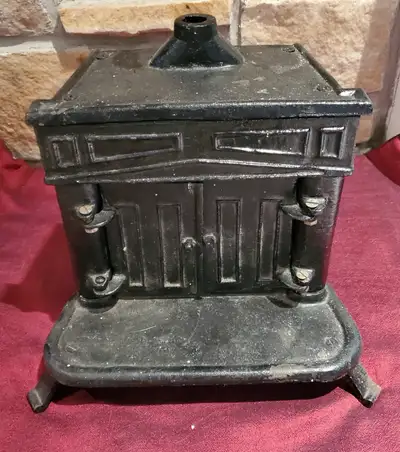VINTAGE MINIATURE CAST IRON STOVE, View more