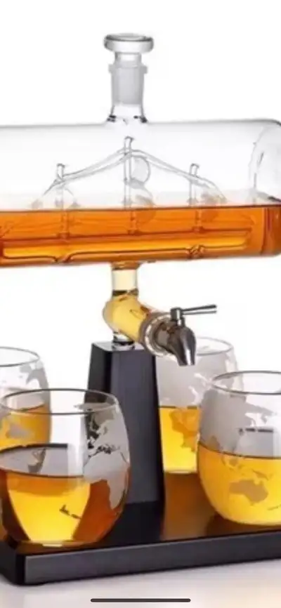 Whiskey ship Decanter Set with Ship, View more
