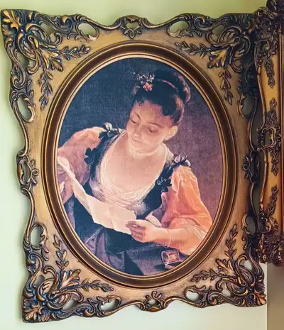 antique belle tapisserie plus de 100 ans avec cadre, View more